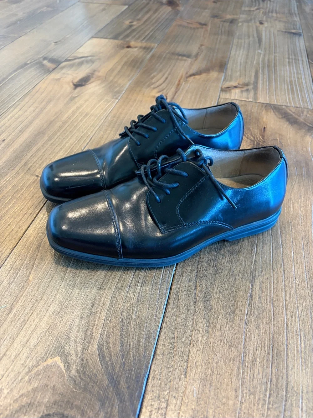 Florsheim Black Boys' Lace-Up Cap-Toe Dress Shoes